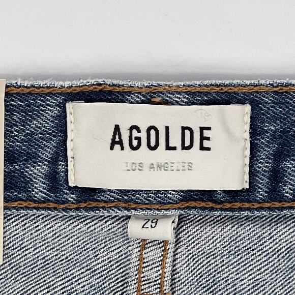 AGOLDE Mia Mid Rise Straight Distressed Jeans Women’s 29 Rule Wash NWT - Picture 5 of 8